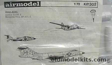 Airmodel 1/72 HC-130 (Satellite Film Capture) and F-101 A/C and F-101B Conversion, 302 plastic model kit